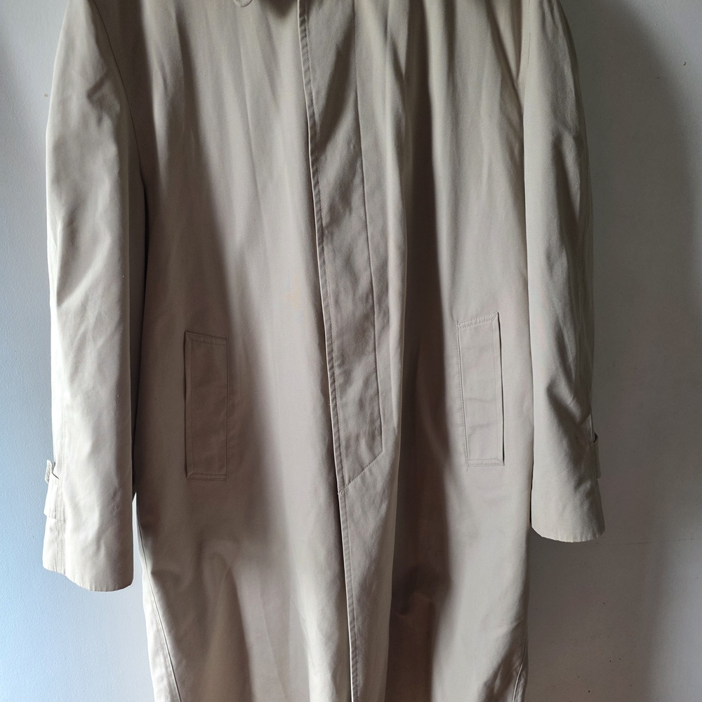 Vintage Oleg Cassini All Weather Trench Coat Removable Liner Beige 42R XLong